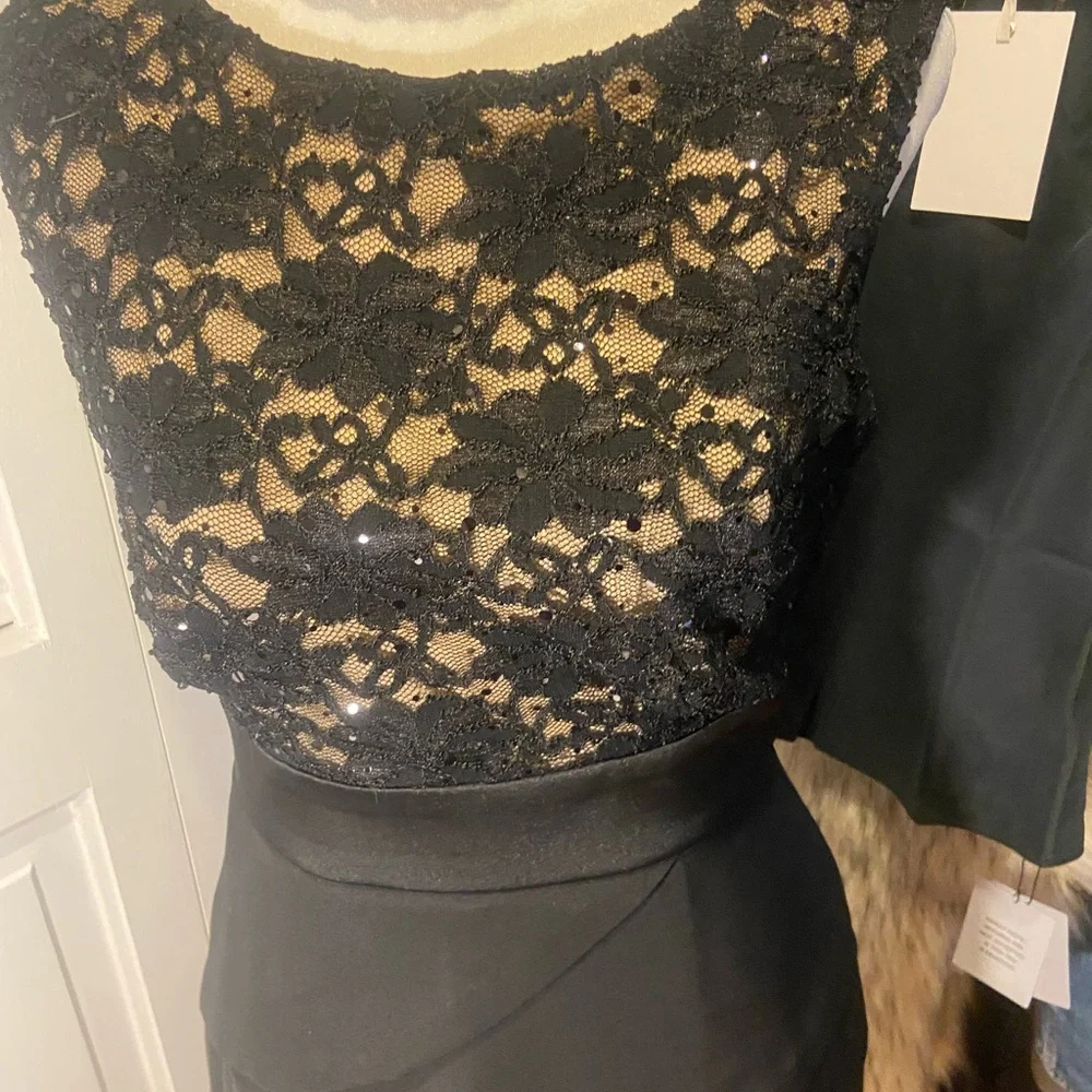 Connected Apparel Black and Cream Lace Dress Y2K - Picture 9 of 12
